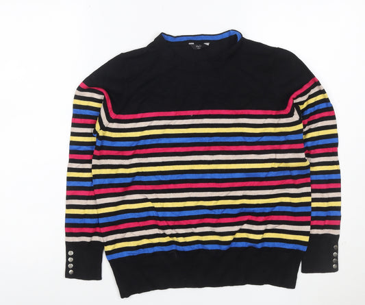 M&Co Petite Women’s Multicoloured Striped Knit Jumper UK 14