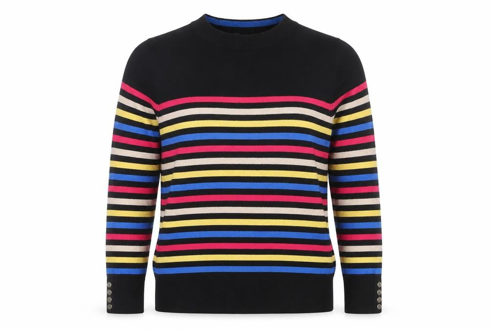 M&Co Petite Women’s Multicoloured Striped Knit Jumper UK 14