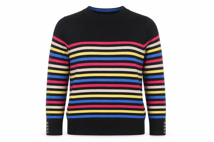 M&Co Petite Women’s Multicoloured Striped Knit Jumper UK 14