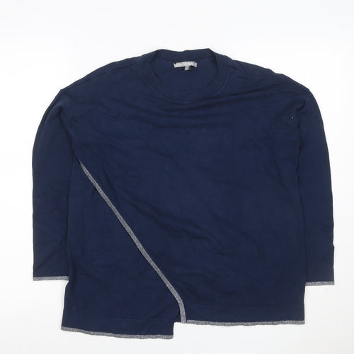 Oliver Bonas Women’s Navy Size 8 Asymmetric Tunic Jumper Metallic Trim