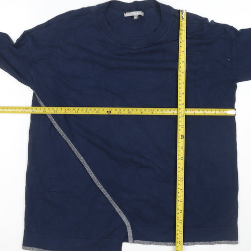 Oliver Bonas Women’s Navy Size 8 Asymmetric Tunic Jumper Metallic Trim