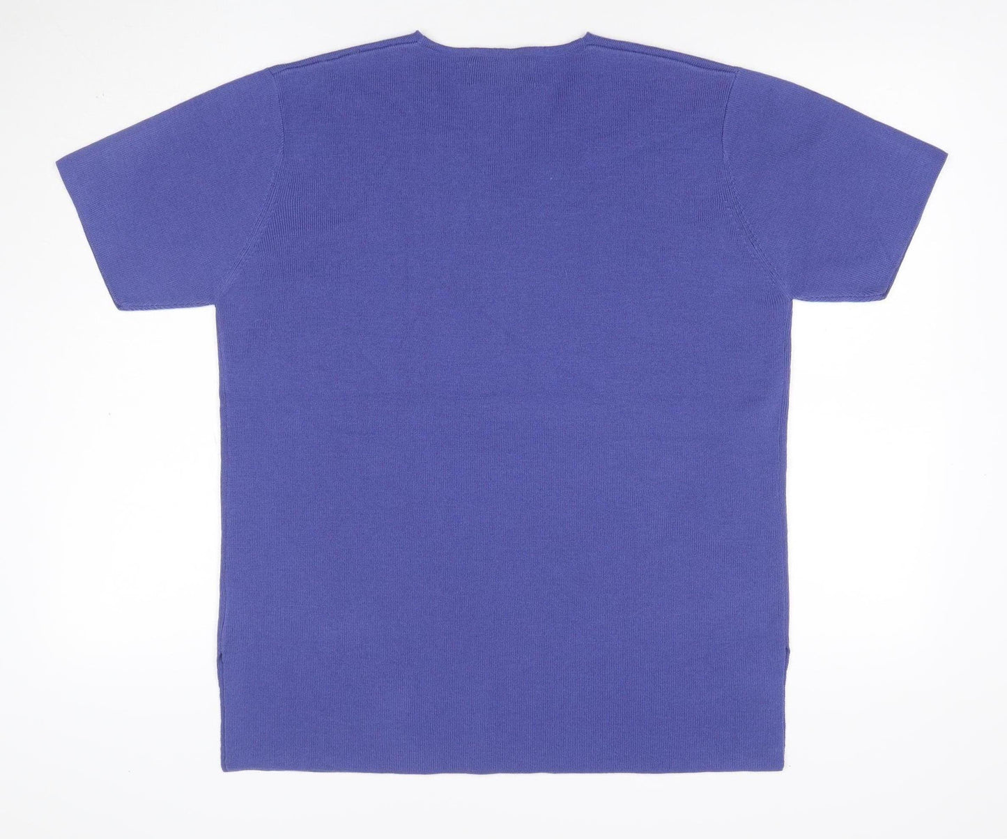 Berkertex Women Purple UK 16 V-Neck Short Sleeve Knit Top