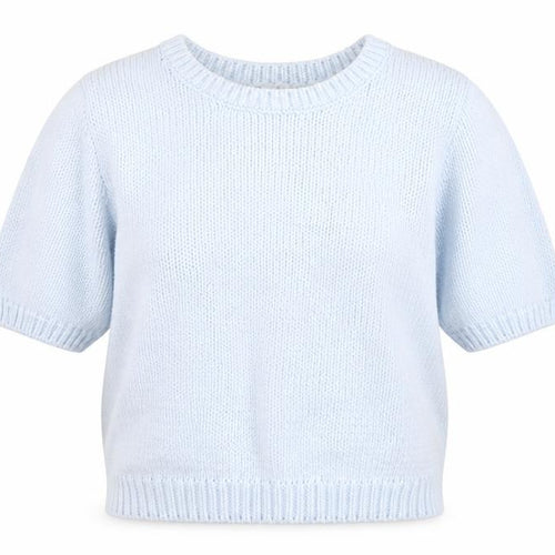ASOS Women Blue UK 10 Chunky Knit Short Sleeve Crew Neck Jumper