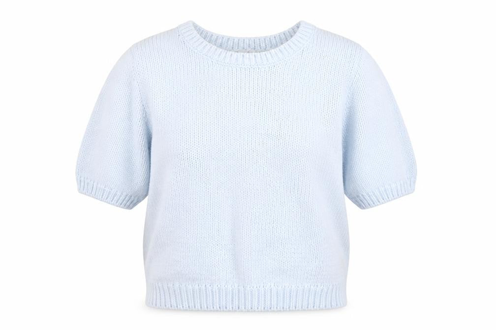 ASOS Women Blue UK 10 Chunky Knit Short Sleeve Crew Neck Jumper