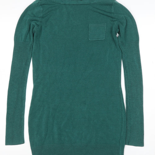 Dorothy Perkins Women Green UK 10 Knit Jumper Dress Pocket