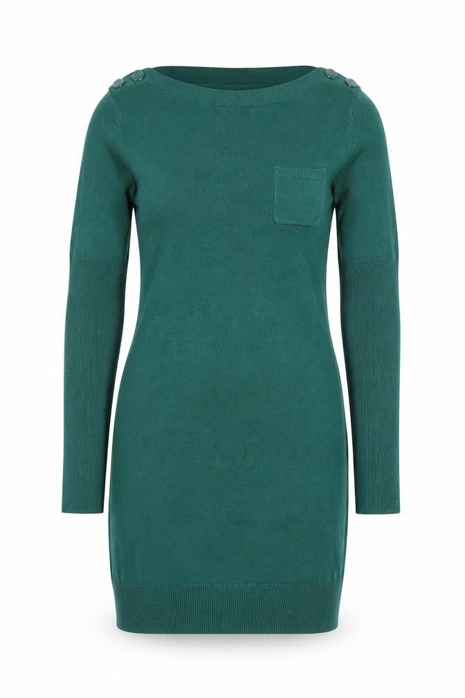 Dorothy Perkins Women Green UK 10 Knit Jumper Dress Pocket