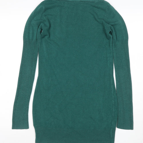 Dorothy Perkins Women Green UK 10 Knit Jumper Dress Pocket