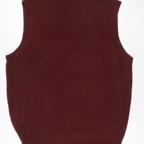 Dockers Men’s Red Acrylic V-Neck Knit Sleeveless Jumper Vest L