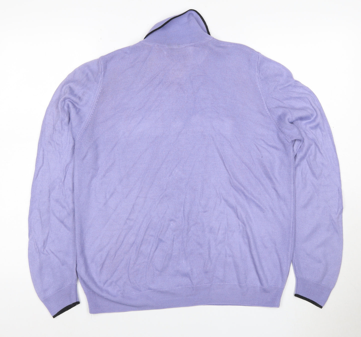 Marks & Spencer Women Purple UK 12 Knit Button-Up Collared Top
