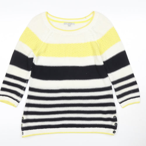 Per Una Women Multicoloured UK 10 Striped Knit Pullover Jumper