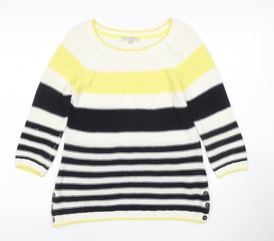 Per Una Women Multicoloured UK 10 Striped Knit Pullover Jumper