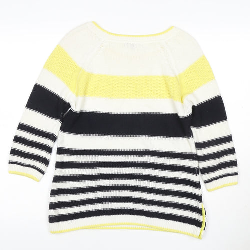 Per Una Women Multicoloured UK 10 Striped Knit Pullover Jumper