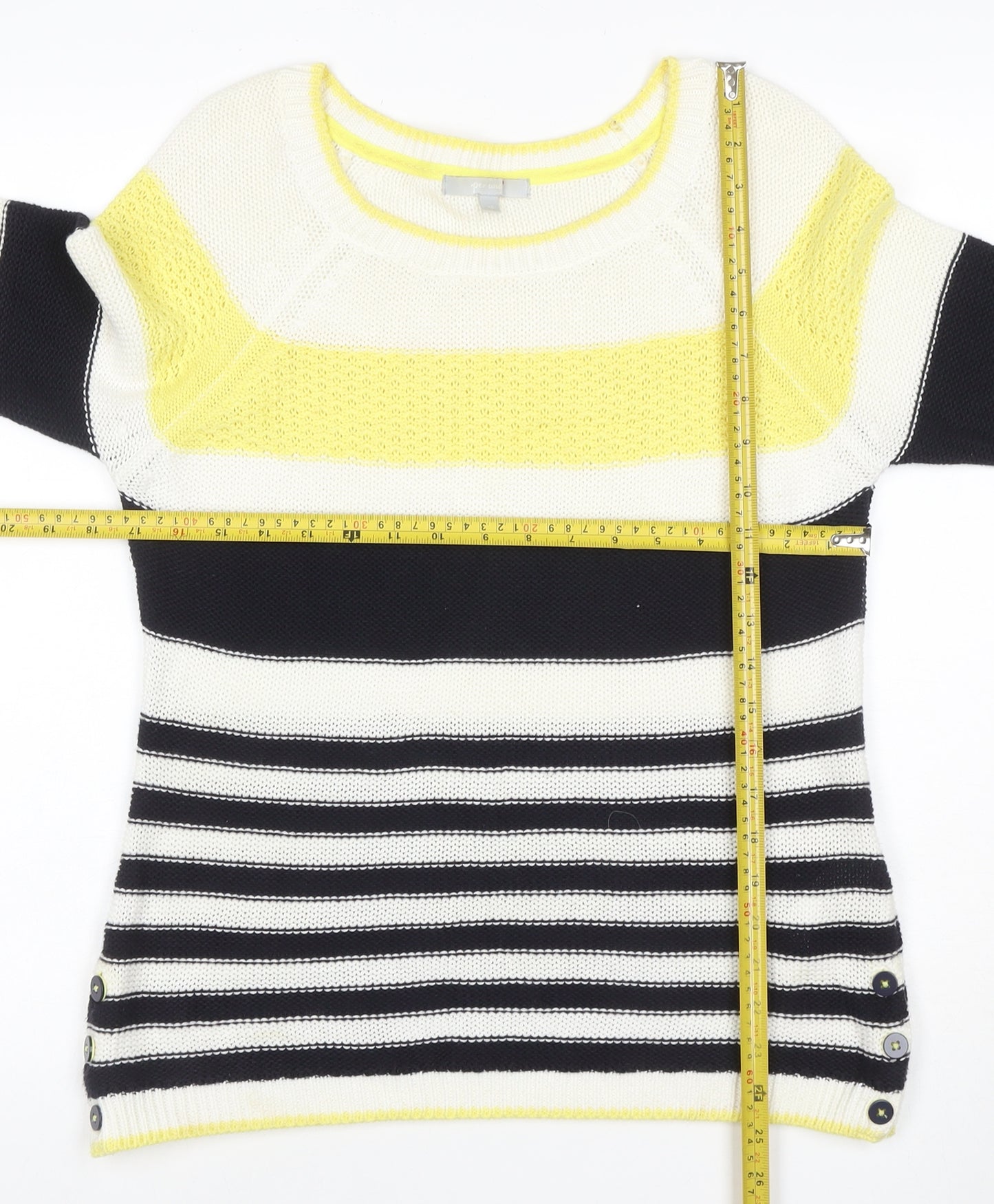 Per Una Women Multicoloured UK 10 Striped Knit Pullover Jumper