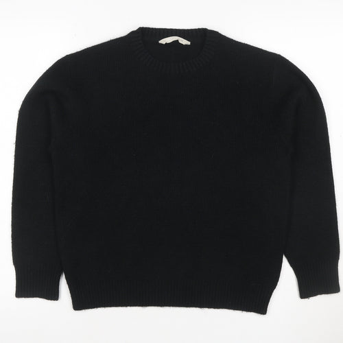 John Lewis Girls Black Knit Pullover Jumper Age 10 Years Crew Neck