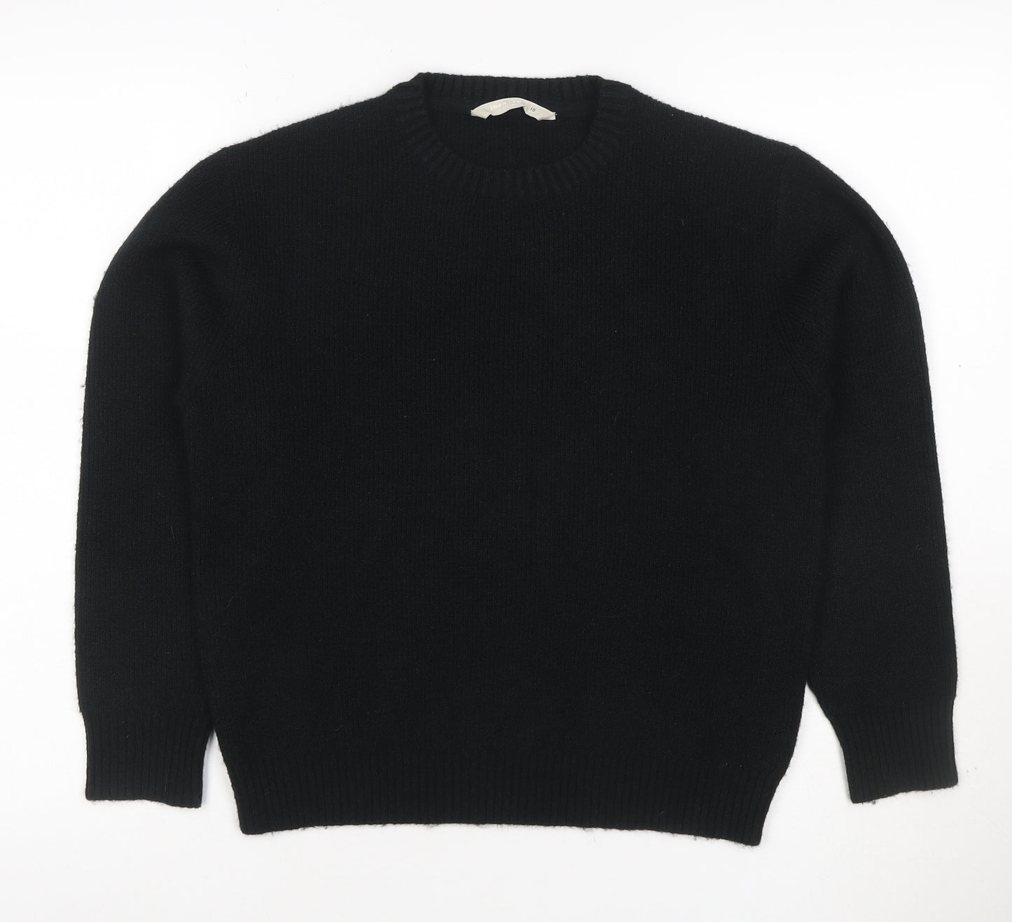 John Lewis Girls Black Knit Pullover Jumper Age 10 Years Crew Neck