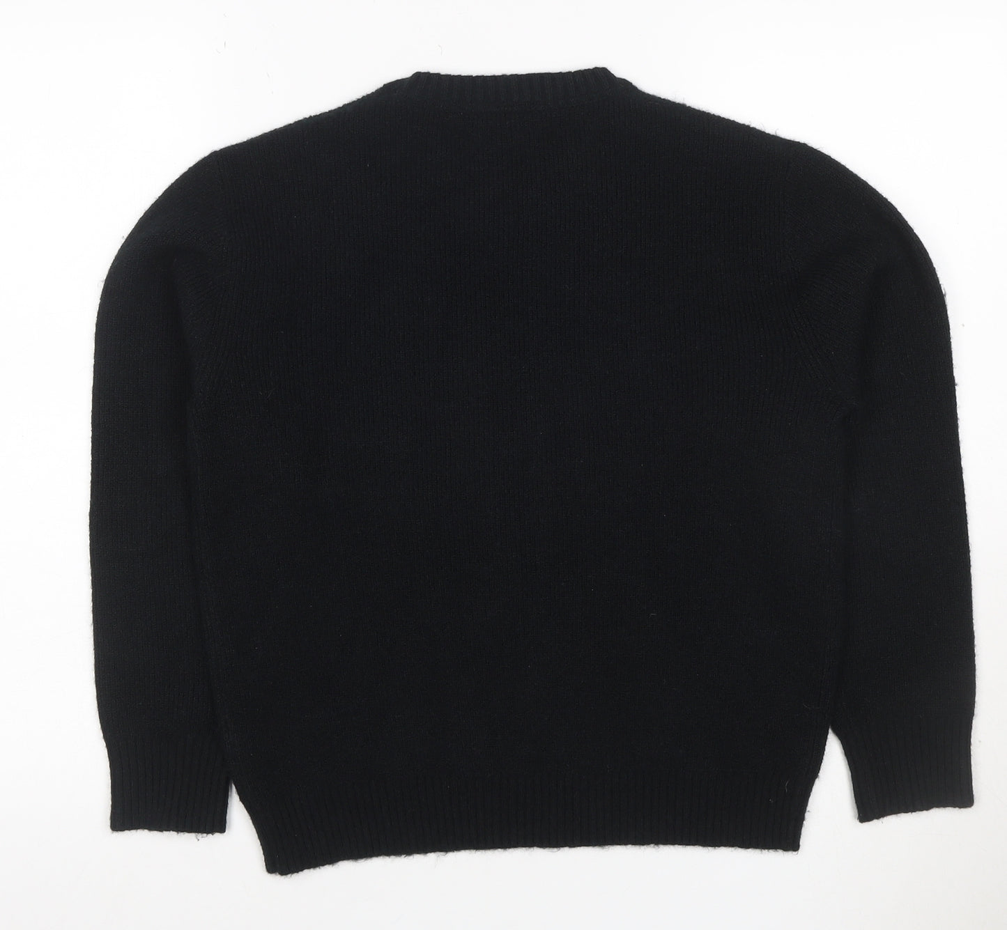 John Lewis Girls Black Knit Pullover Jumper Age 10 Years Crew Neck