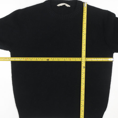 John Lewis Girls Black Knit Pullover Jumper Age 10 Years Crew Neck