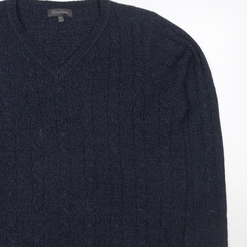Sfera Urban Men’s Blue XL Cable Knit V-Neck Pullover Jumper