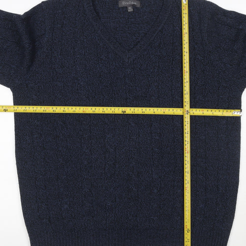 Sfera Urban Men’s Blue XL Cable Knit V-Neck Pullover Jumper
