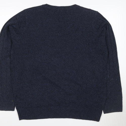 Sfera Urban Men’s Blue XL Cable Knit V-Neck Pullover Jumper