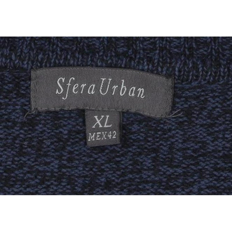 Sfera Urban Men’s Blue XL Cable Knit V-Neck Pullover Jumper