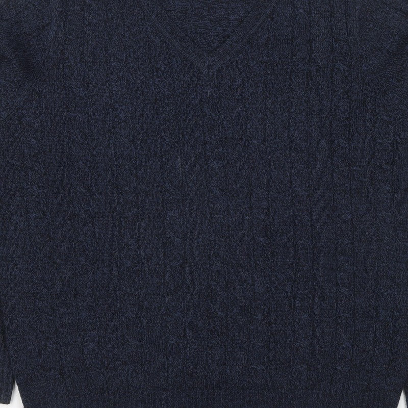 Sfera Urban Men’s Blue XL Cable Knit V-Neck Pullover Jumper