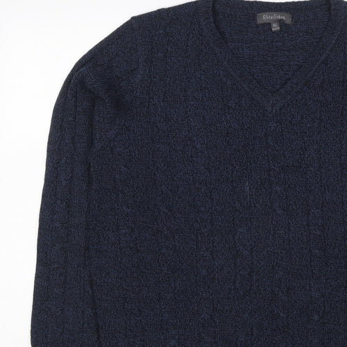 Sfera Urban Men’s Blue XL Cable Knit V-Neck Pullover Jumper