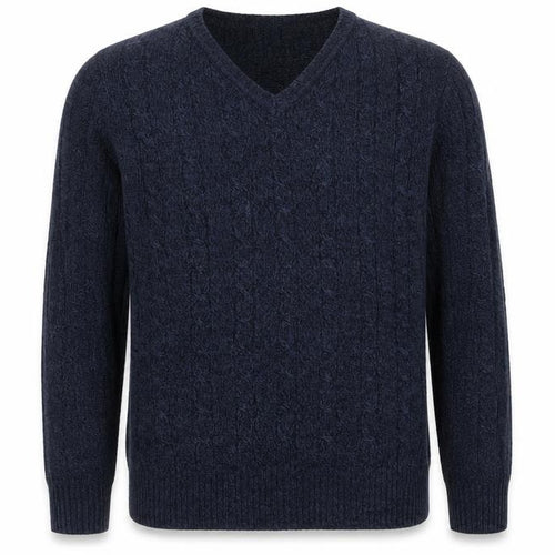 Sfera Urban Men’s Blue XL Cable Knit V-Neck Pullover Jumper