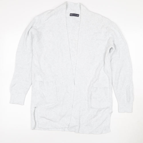 Marks and Spencer Women Grey UK 10 Long Knit Open Cardigan Pockets