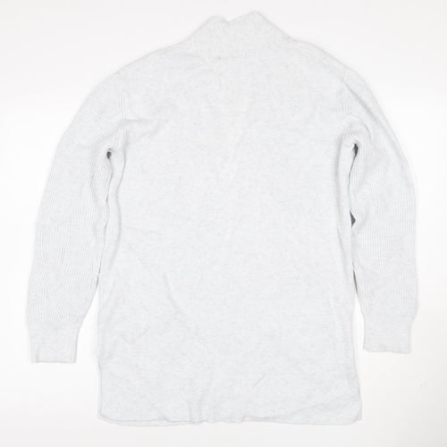 Marks and Spencer Women Grey UK 10 Long Knit Open Cardigan Pockets