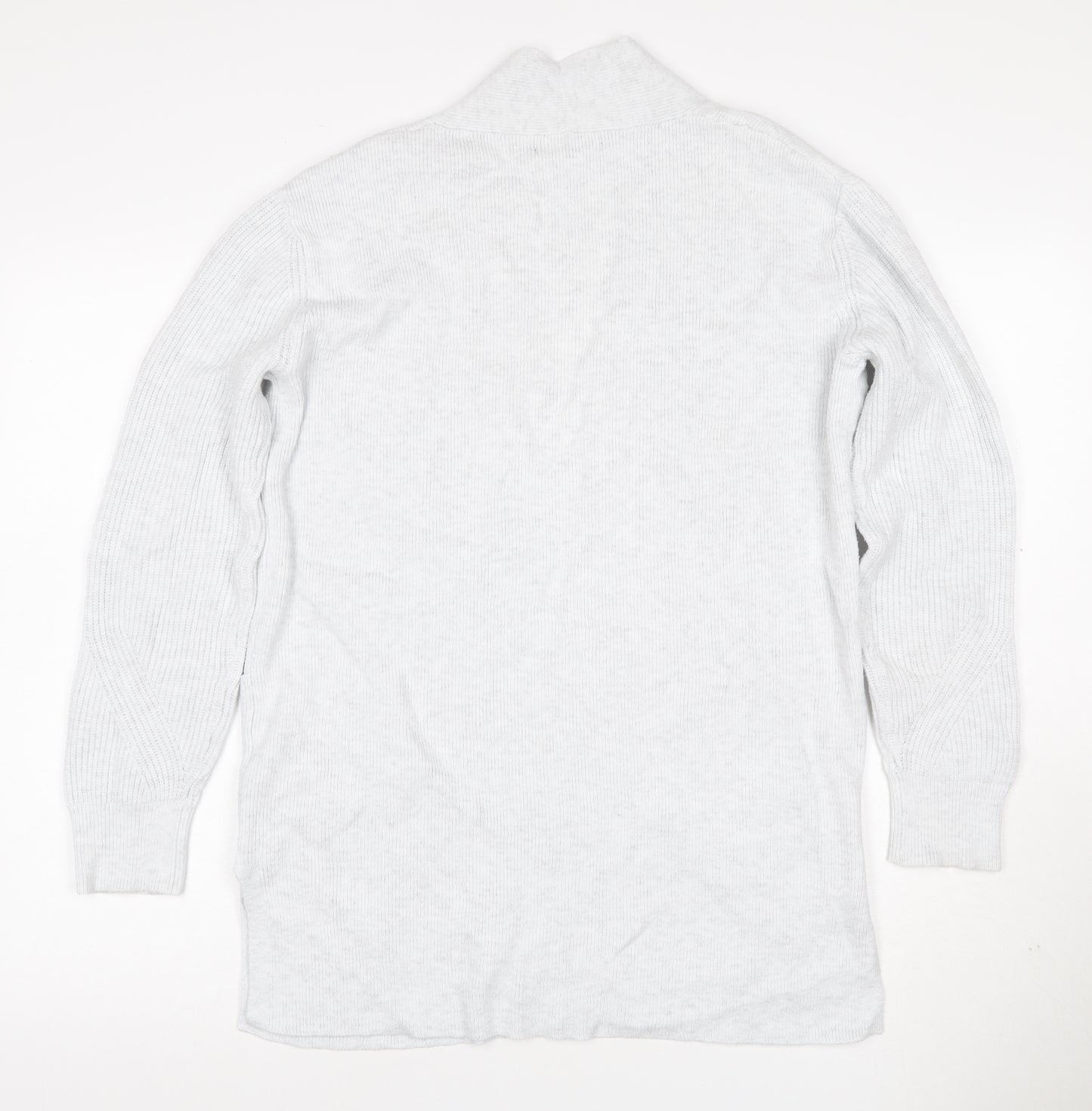 Marks and Spencer Women Grey UK 10 Long Knit Open Cardigan Pockets