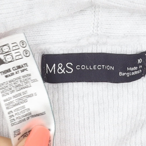 Marks and Spencer Women Grey UK 10 Long Knit Open Cardigan Pockets