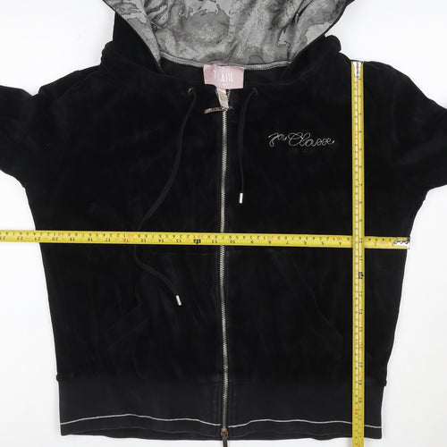 Alviero Martini 1A Classe Women’s Black XL Velour Full Zip Hoodie