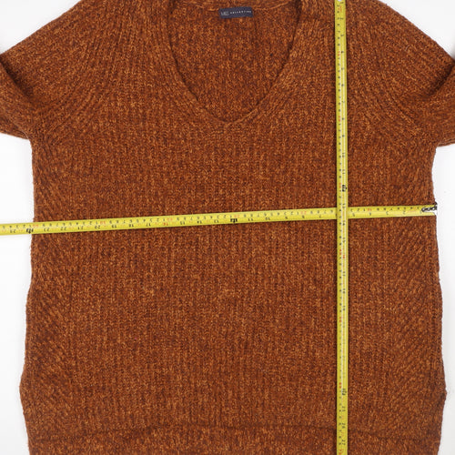 Marks and Spencer Women Brown UK 20 V-Neck Chunky Knit Jumper