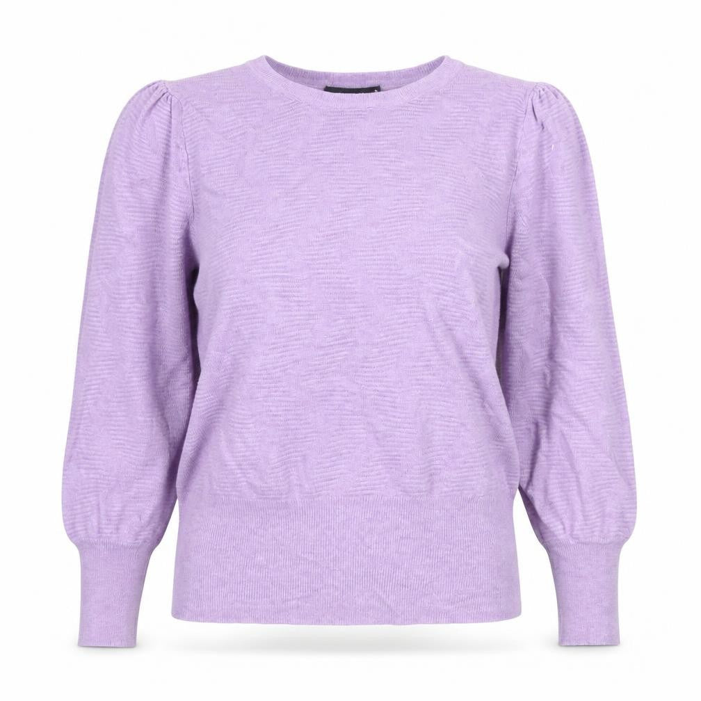 Marks & Spencer Women Purple M Lyocell Knit Puff Sleeve Jumper