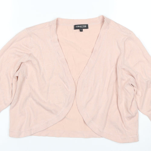 Debenhams Collection Women’s Pink Size 16 Open Knit Cardigan 3/4 Sleeve