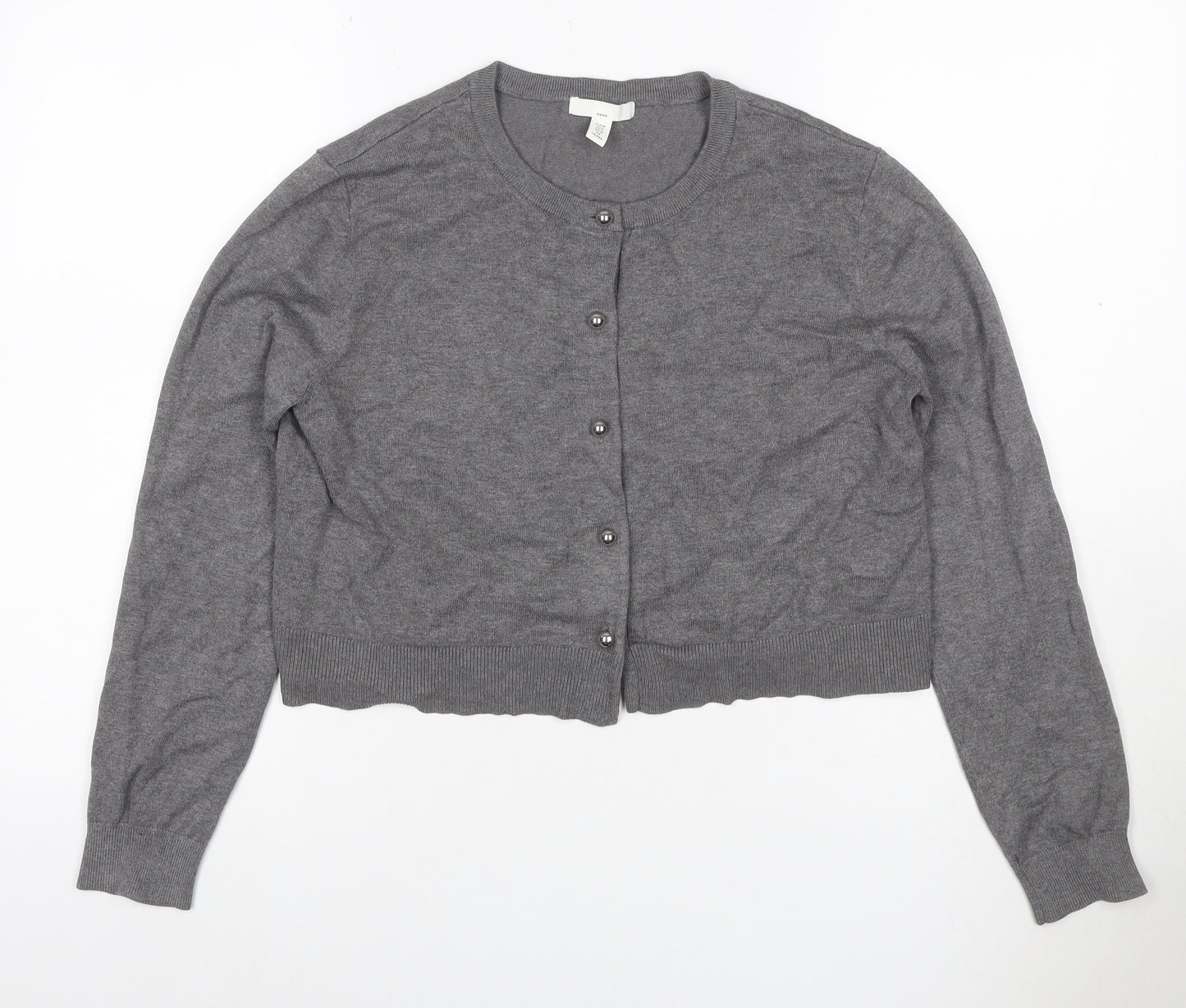 H&M MAMA Women Grey Maternity Cardigan UK 14 Knit Long Sleeve