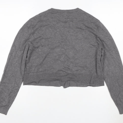 H&M MAMA Women Grey Maternity Cardigan UK 14 Knit Long Sleeve