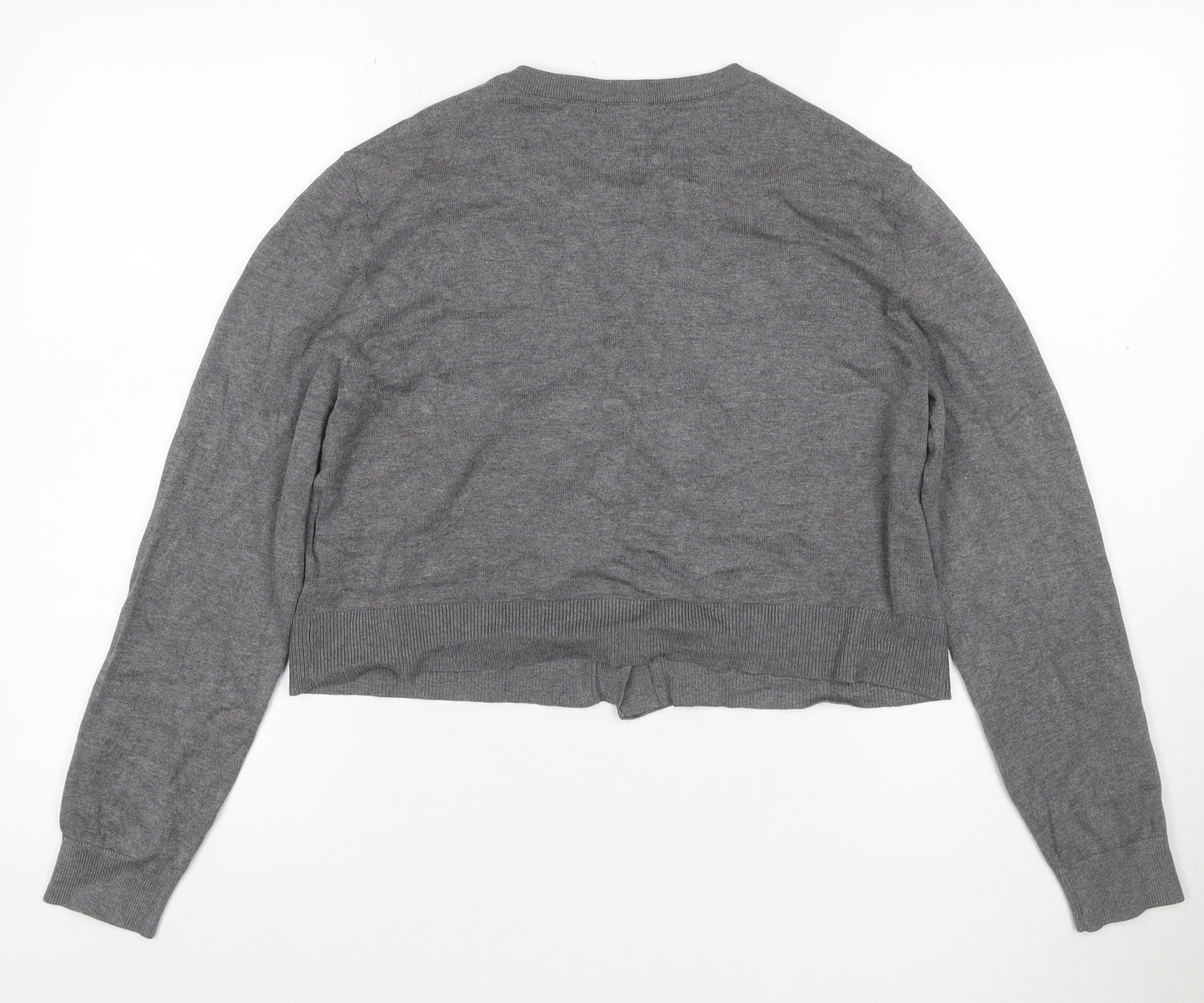 H&M MAMA Women Grey Maternity Cardigan UK 14 Knit Long Sleeve
