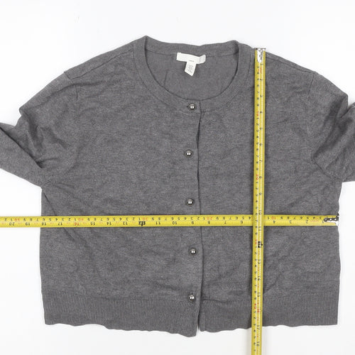 H&M MAMA Women Grey Maternity Cardigan UK 14 Knit Long Sleeve