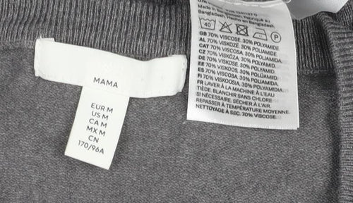 H&M MAMA Women Grey Maternity Cardigan UK 14 Knit Long Sleeve