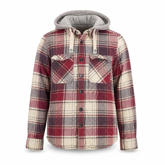 Drift King Men’s Red Plaid Hooded Cotton Jacket Size L
