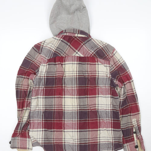 Drift King Men’s Red Plaid Hooded Cotton Jacket Size L