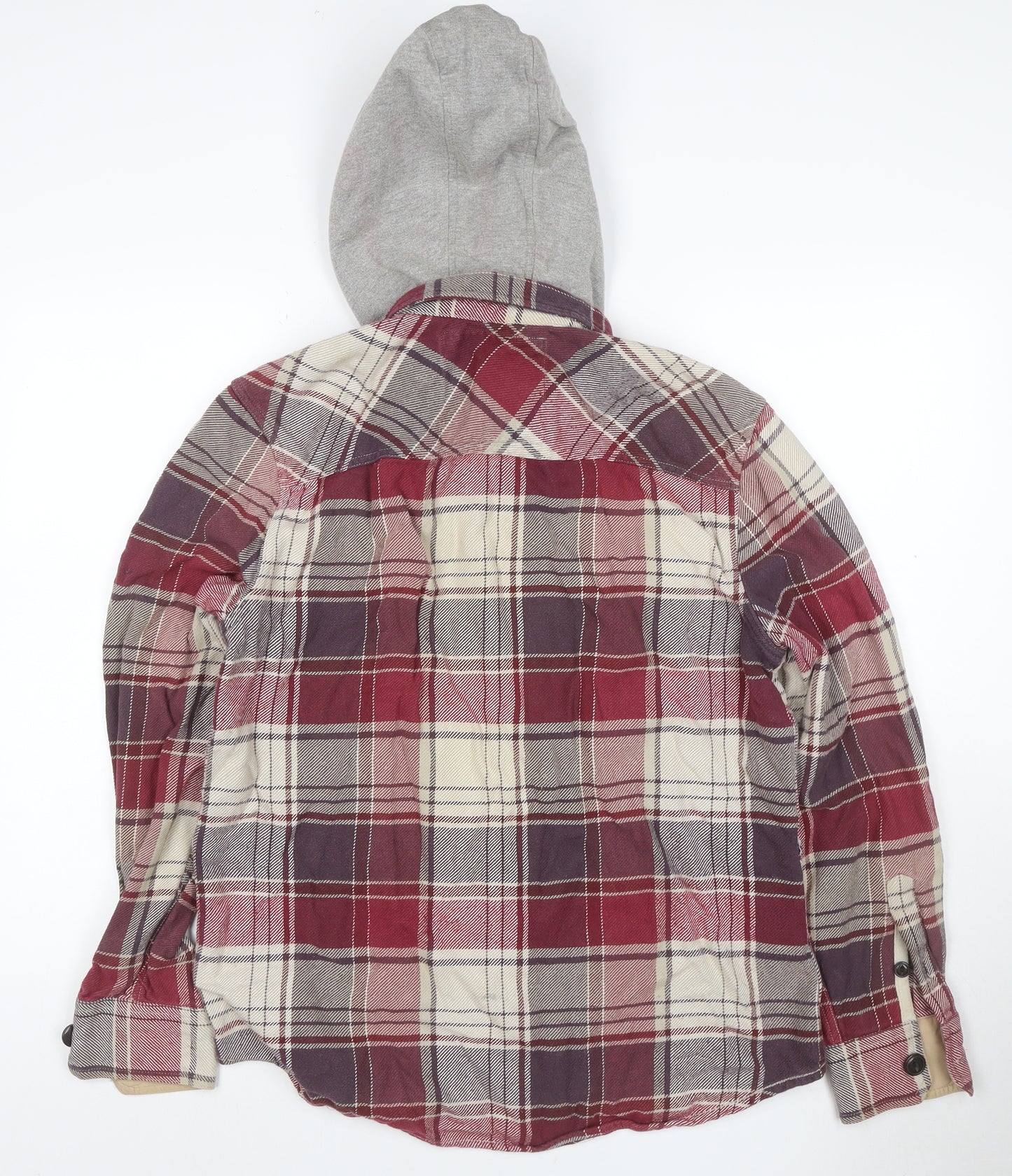 Drift King Men’s Red Plaid Hooded Cotton Jacket Size L