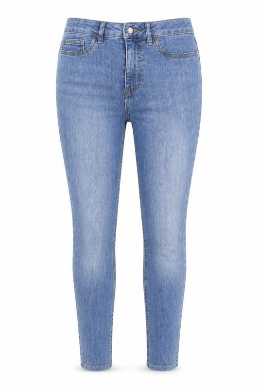 F&F Women's Blue UK 10 Skinny Mid Rise Stretch Jeans
