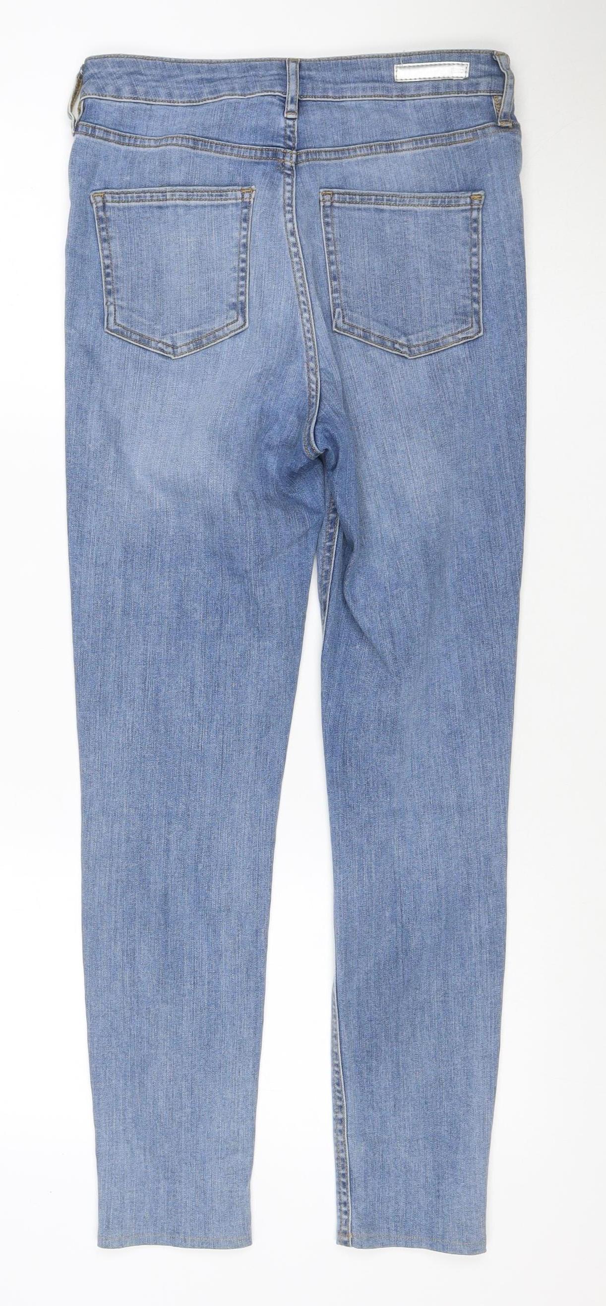 F&F Women's Blue UK 10 Skinny Mid Rise Stretch Jeans