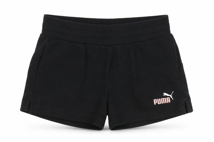 Puma Girls Black Pink Logo Athletic Jersey Shorts UK 10 Years