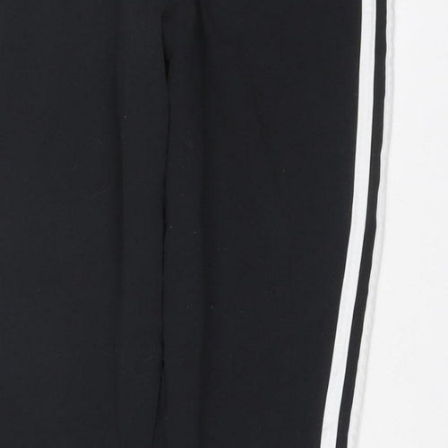 adidas Women Black UK 18 Track Pants Side Stripe Sports Trousers