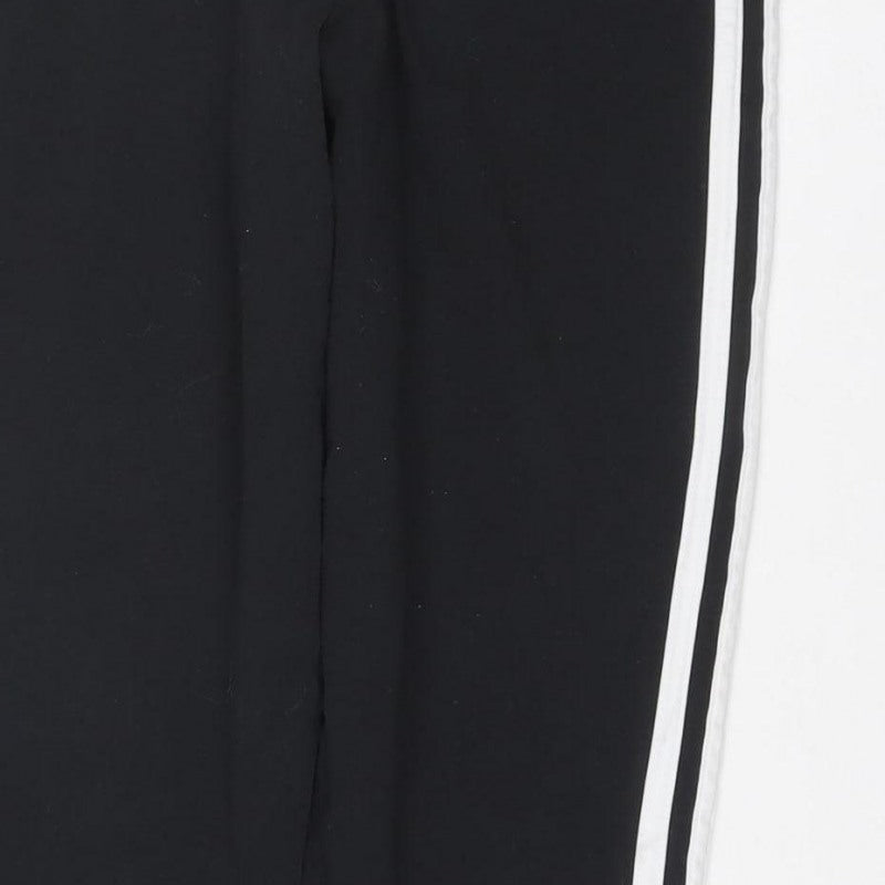 adidas Women Black UK 18 Track Pants Side Stripe Sports Trousers