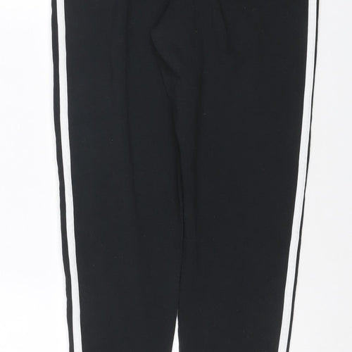 adidas Women Black UK 18 Track Pants Side Stripe Sports Trousers